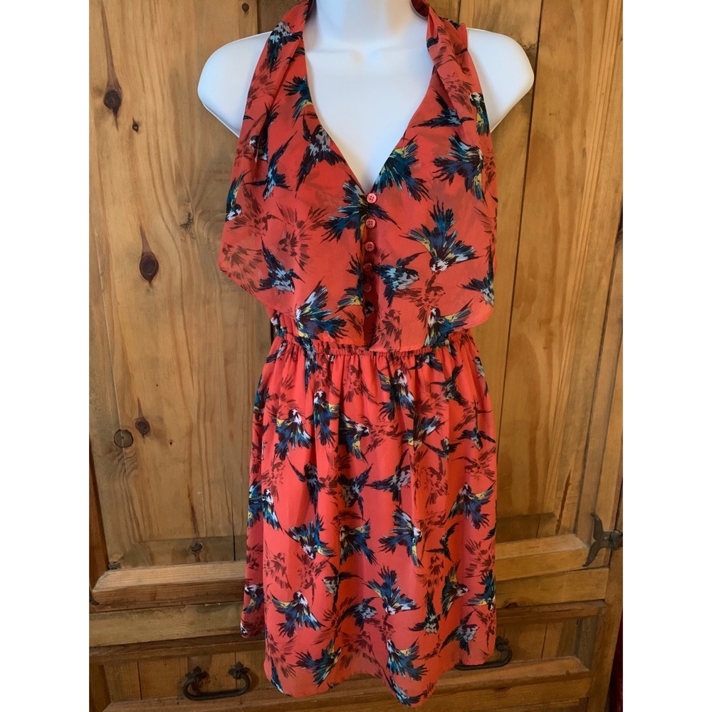 Bar III sleeveless dress with bird print